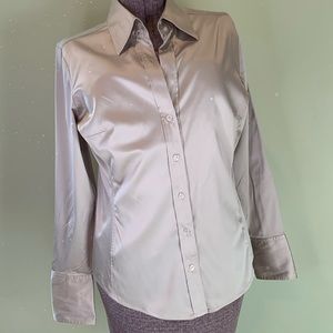 New York & Company Gold Satin Blouse NWT Large